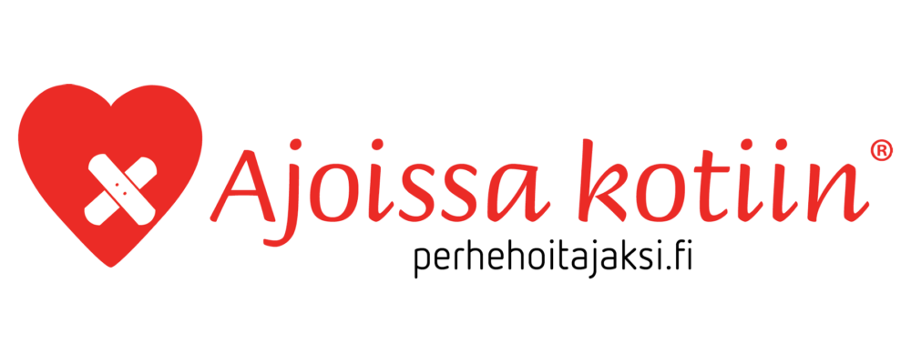 Ajoissa kotiin -kampanjan logo eli punainen sydän, jonka päällä on valkoinen laastari.